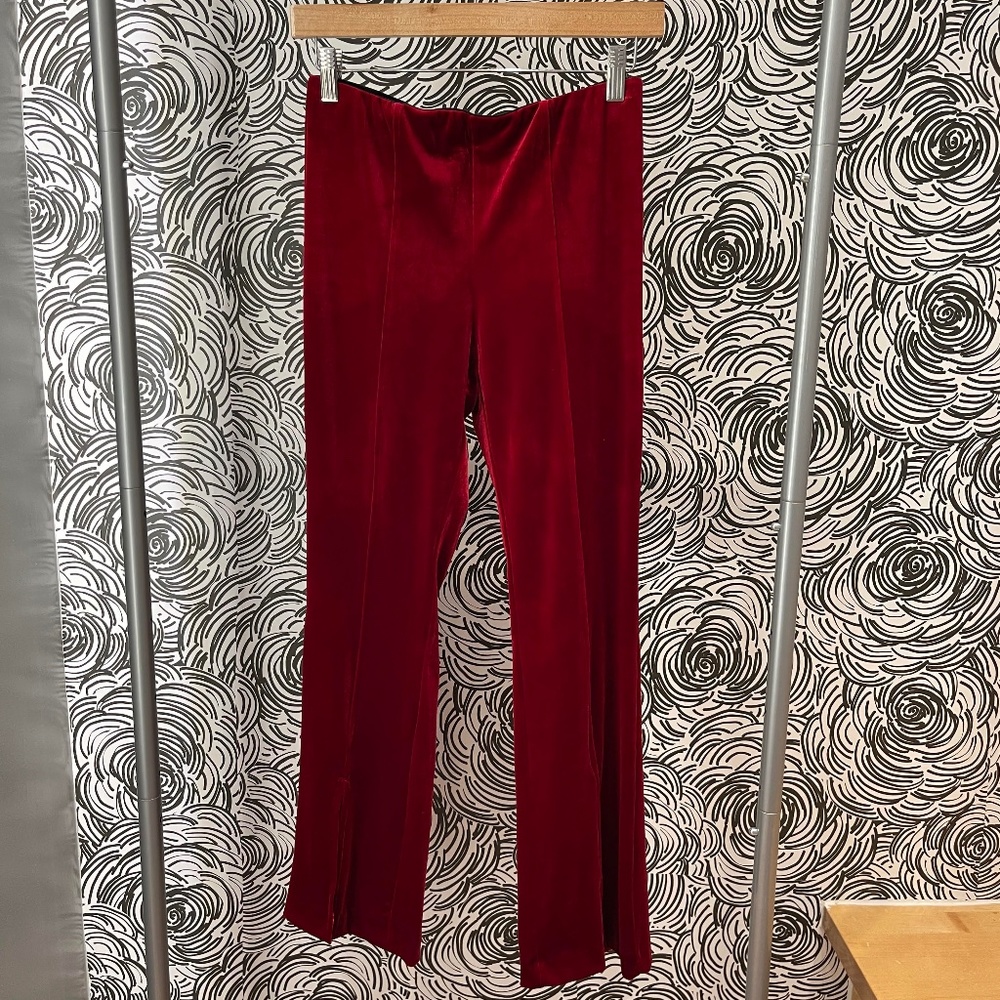 High Rise Velvet Flare Pant NWT
